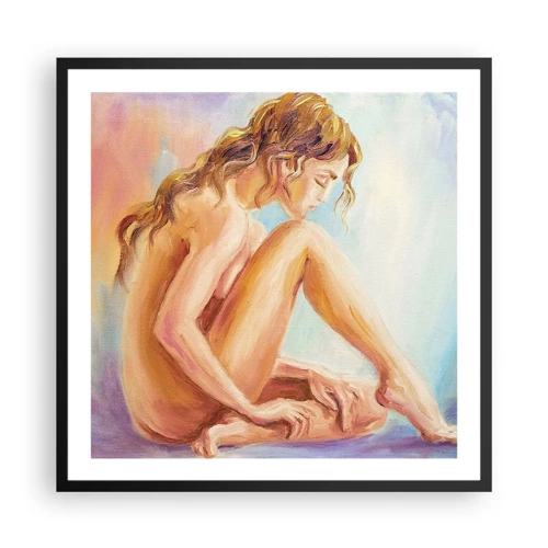 Poster in cornice nera - Nudo di giovane - 60x60 cm