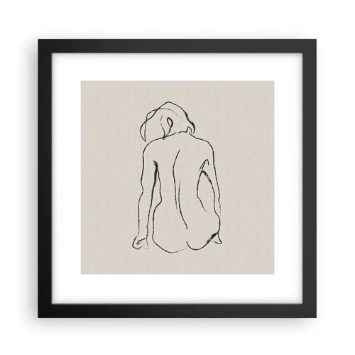 Poster in cornice nera - Nudo di ragazza - 30x30 cm