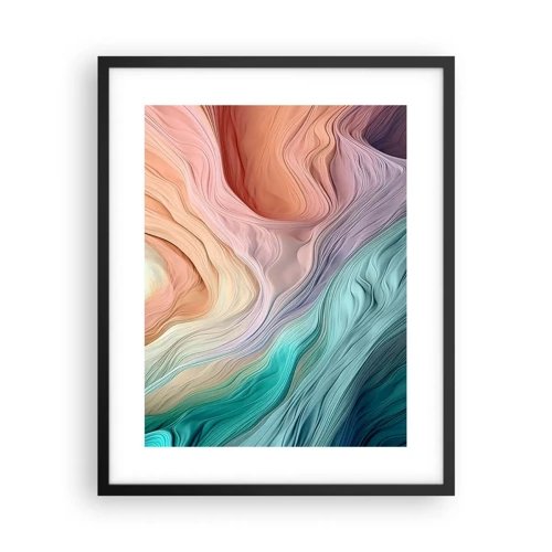 Poster in cornice nera - Onda arcobaleno - 40x50 cm