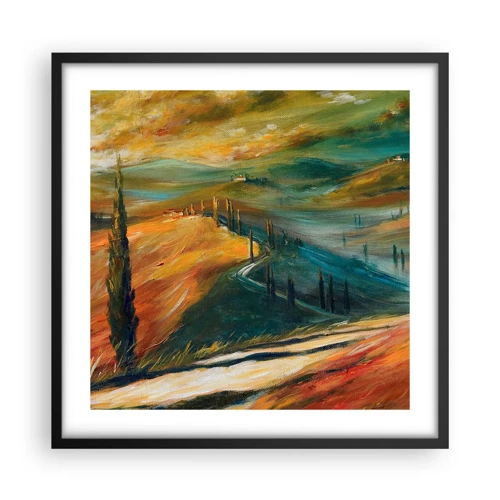 Poster in cornice nera - Paesaggio toscano - 50x50 cm