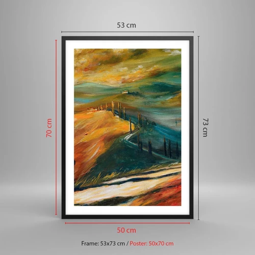 Poster in cornice nera - Paesaggio toscano - 50x70 cm