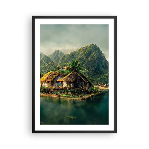 Poster in cornice nera - Paradiso tropicale - 50x70 cm