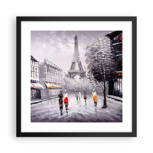 Poster in cornice nera - Passeggiata a Parigi - 40x40 cm