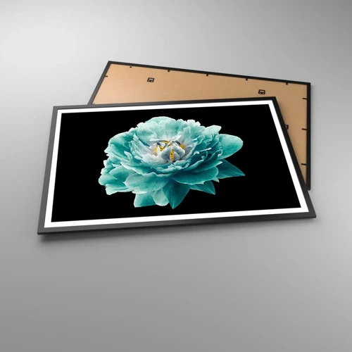 Poster in cornice nera - Petali blu e oro - 91x61 cm