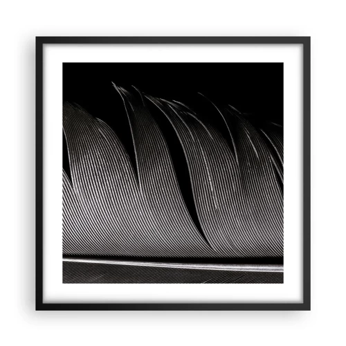 Poster in cornice nera - Piuma: struttura meravigliosa - 50x50 cm