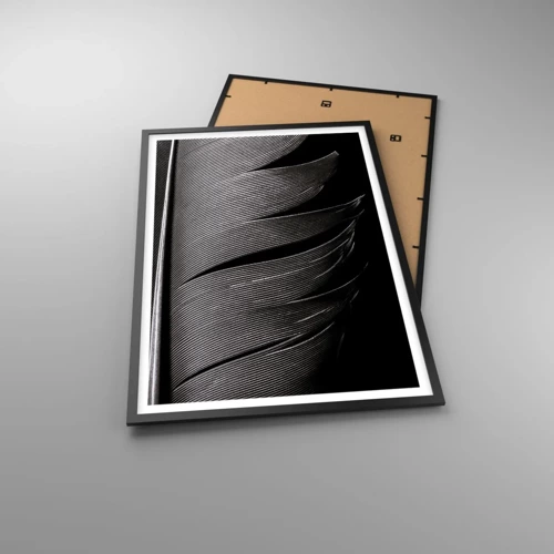 Poster in cornice nera - Piuma: struttura meravigliosa - 61x91 cm