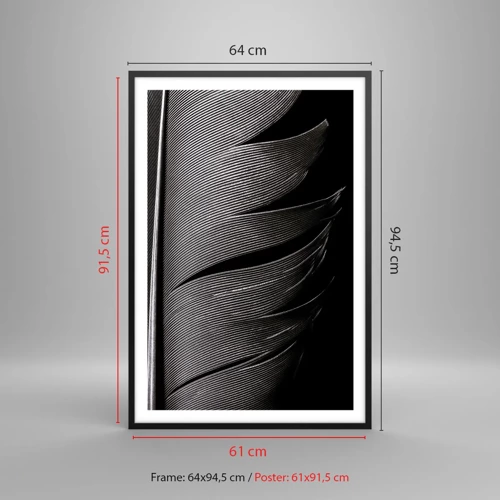 Poster in cornice nera - Piuma: struttura meravigliosa - 61x91 cm