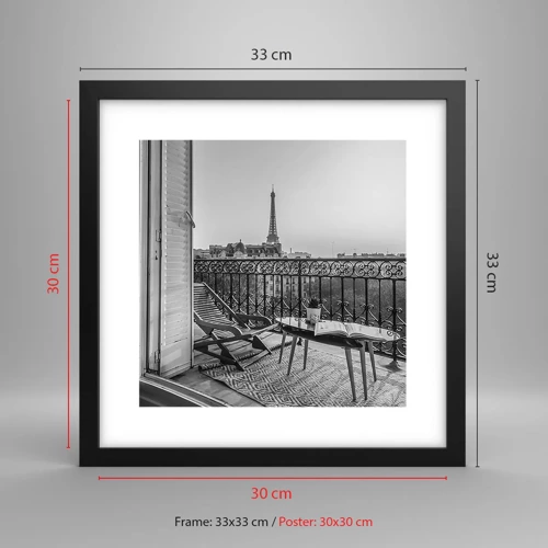 Poster in cornice nera - Pomeriggio parigino - 30x30 cm