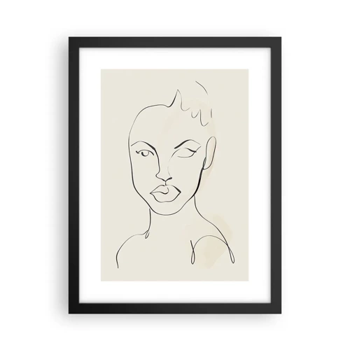 Poster in cornice nera - Profilo di sensualità - 30x40 cm