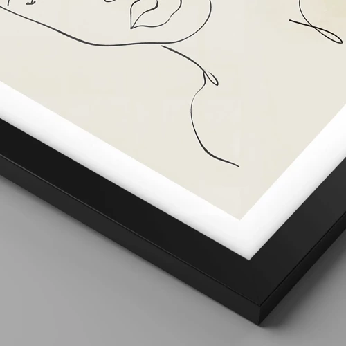 Poster in cornice nera - Profilo di sensualità - 50x50 cm