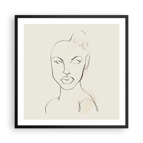 Poster in cornice nera - Profilo di sensualità - 60x60 cm