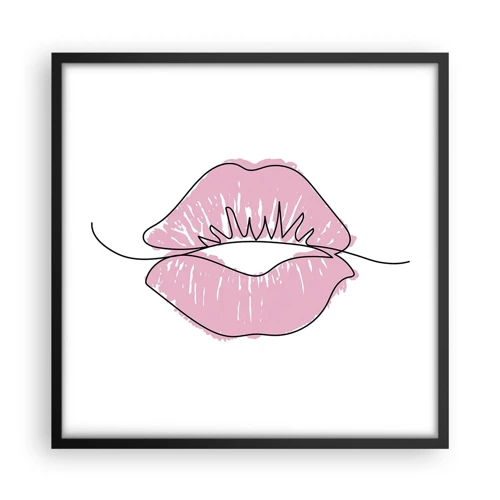 Poster in cornice nera - Pronti al bacio? - 50x50 cm