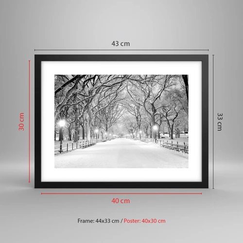 Poster in cornice nera - Quattro stagioni: l'inverno - 40x30 cm