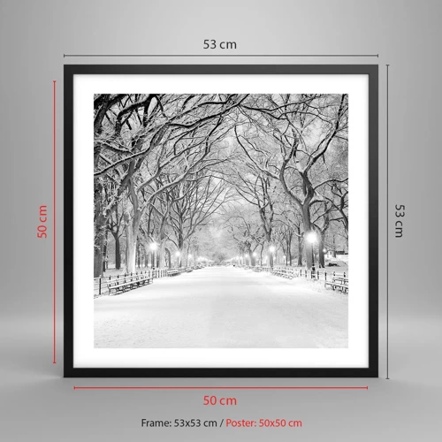 Poster in cornice nera - Quattro stagioni: l'inverno - 50x50 cm