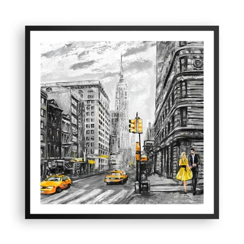 Poster in cornice nera - Racconto di New York - 60x60 cm