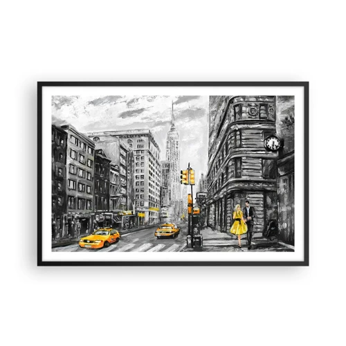 Poster in cornice nera - Racconto di New York - 91x61 cm