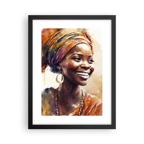 Poster in cornice nera - Regina africana - 30x40 cm