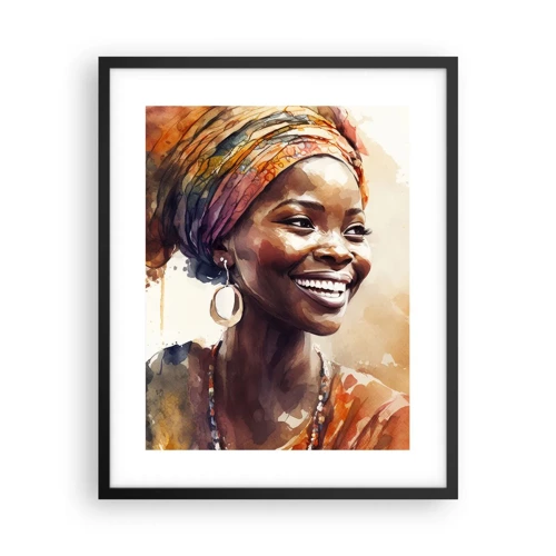 Poster in cornice nera - Regina africana - 40x50 cm