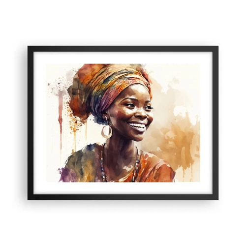 Poster in cornice nera - Regina africana - 50x40 cm