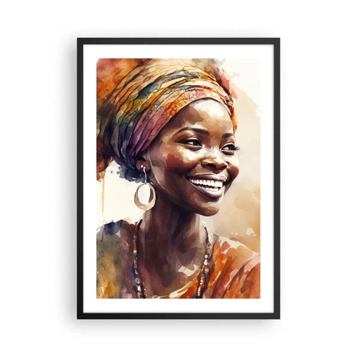 Poster in cornice nera - Regina africana - 50x70 cm