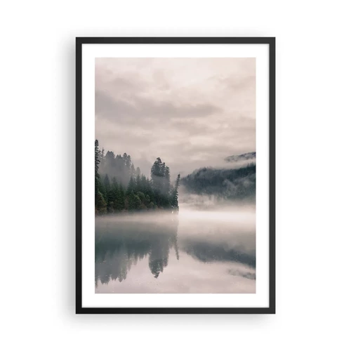 Poster in cornice nera - Riflettendo nella nebbia - 50x70 cm