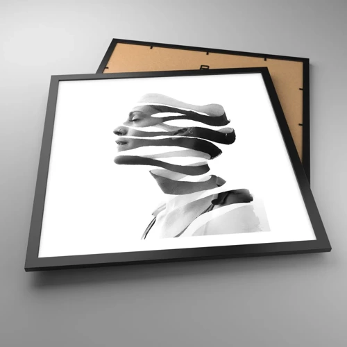 Poster in cornice nera - Ritratto surrealista - 50x50 cm