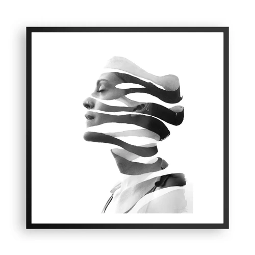 Poster in cornice nera - Ritratto surrealista - 60x60 cm