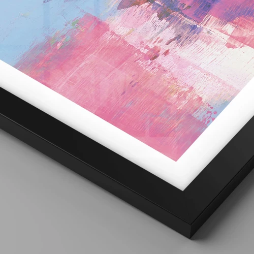 Poster in cornice nera - Rosa, blu e un pizzico di luce - 50x50 cm