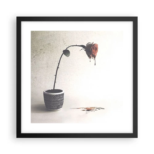 Poster in cornice nera - Rosa dolorosa - 40x40 cm