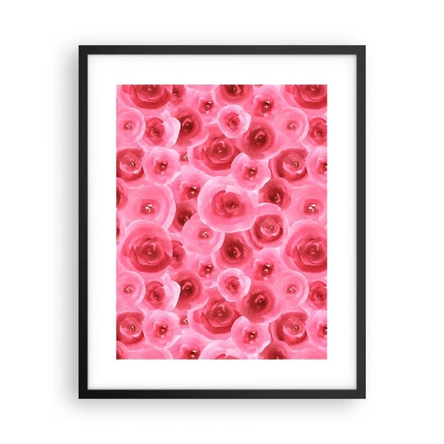 Poster in cornice nera - Rose in alto e in basso - 40x50 cm