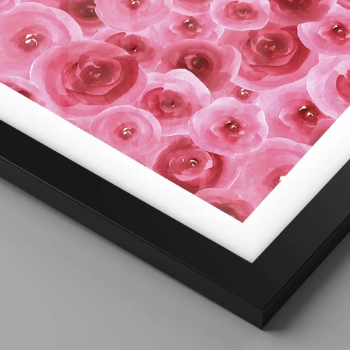 Poster in cornice nera - Rose in alto e in basso - 61x91 cm