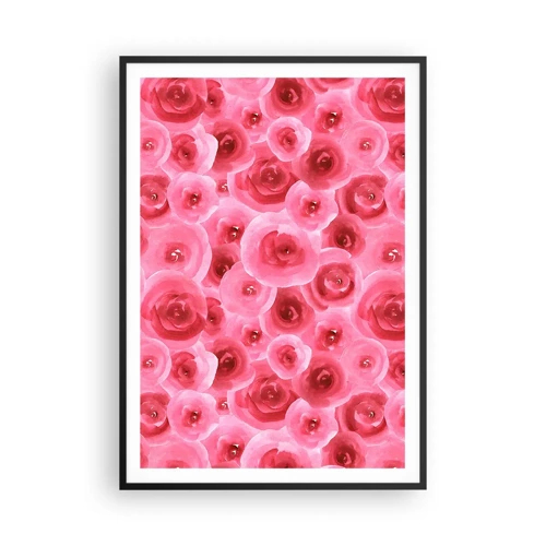 Poster in cornice nera - Rose in alto e in basso - 70x100 cm