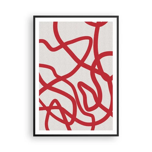 Poster in cornice nera - Rosso su bianco - 70x100 cm