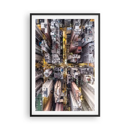 Poster in cornice nera - Saluti da Hong Kong - 61x91 cm