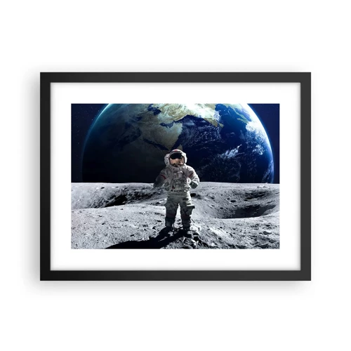 Poster in cornice nera - Saluti dalla luna - 40x30 cm