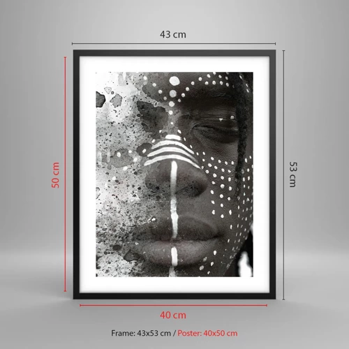 Poster in cornice nera - Scopri lo spirito primordiale - 40x50 cm