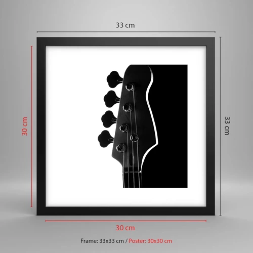 Poster in cornice nera - Silenzio rock - 30x30 cm