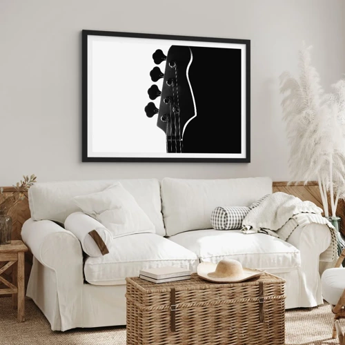 Poster in cornice nera - Silenzio rock - 70x50 cm