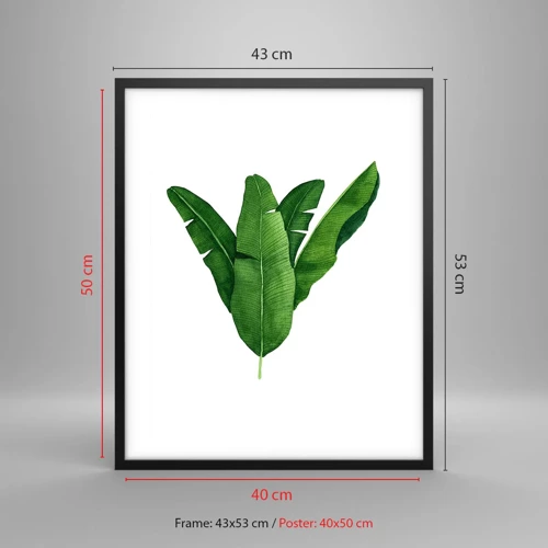 Poster in cornice nera - Simmetria verde - 40x50 cm