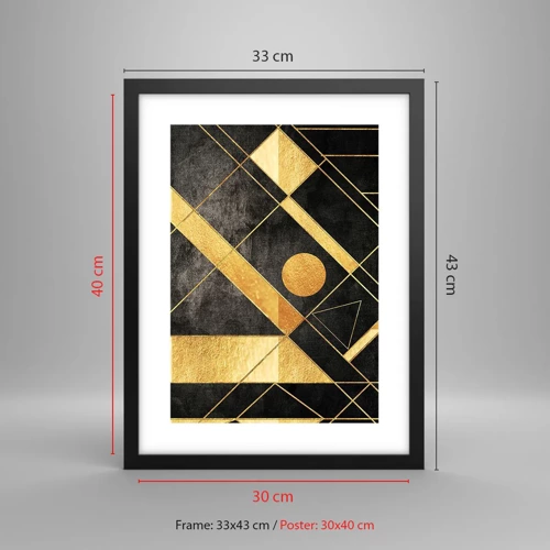 Poster in cornice nera - Sole del deserto - 30x40 cm