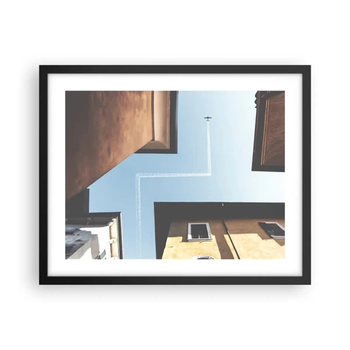 Poster in cornice nera - Sopra il labirinto urbano - 50x40 cm