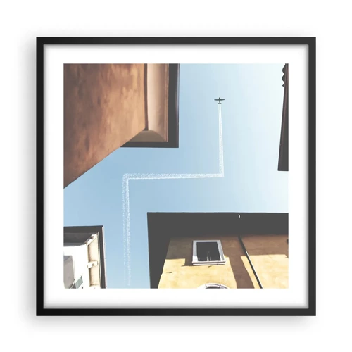 Poster in cornice nera - Sopra il labirinto urbano - 50x50 cm