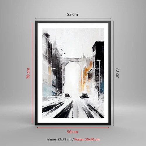 Poster in cornice nera - Studio di città: architettura e movimento - 50x70 cm