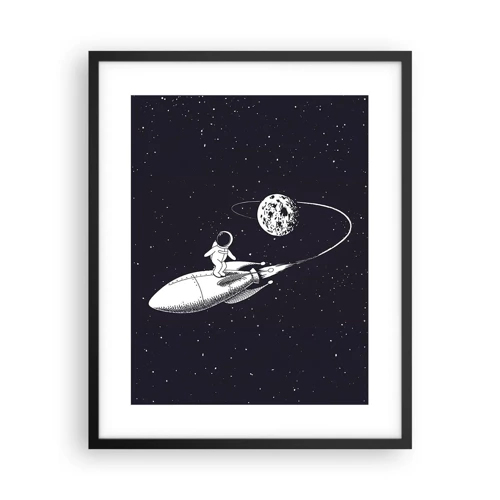 Poster in cornice nera - Surfista spaziale - 40x50 cm