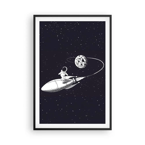 Poster in cornice nera - Surfista spaziale - 61x91 cm