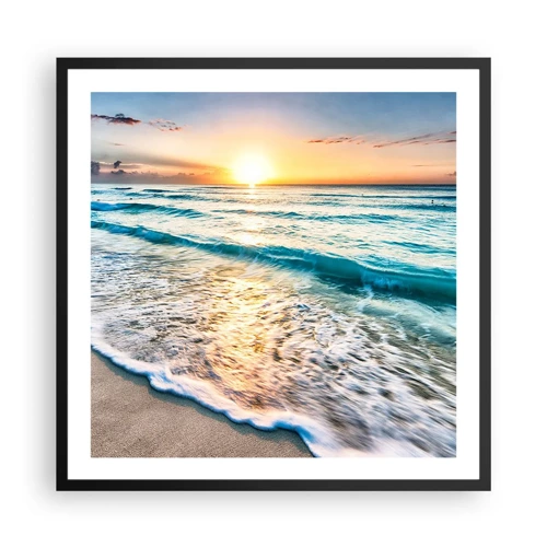 Poster in cornice nera - Tramonto sul mare - 60x60 cm