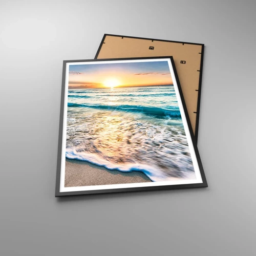 Poster in cornice nera - Tramonto sul mare - 70x100 cm