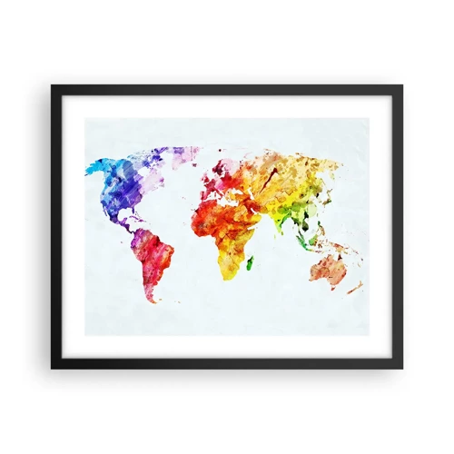 Poster in cornice nera - Tutti i colori del mondo - 50x40 cm