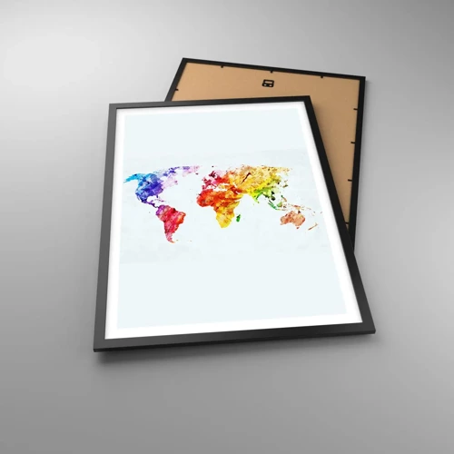 Poster in cornice nera - Tutti i colori del mondo - 50x70 cm
