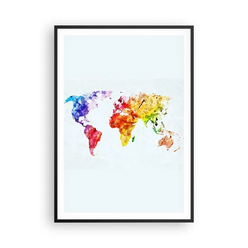 Poster in cornice nera - Tutti i colori del mondo - 70x100 cm
